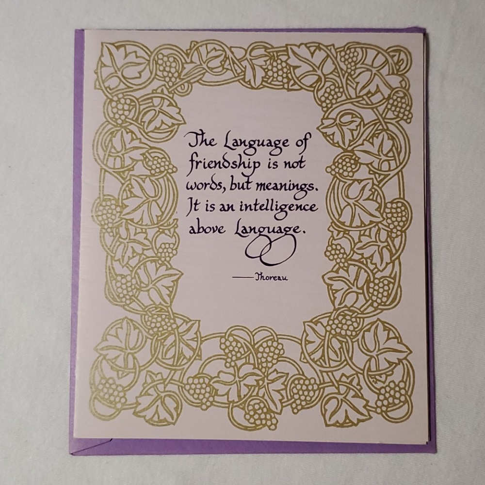 Vintage purple blank card